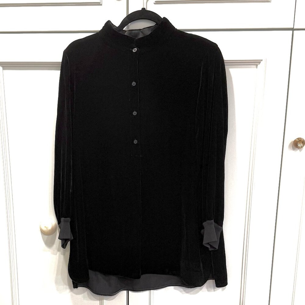 Lafayette 148 Black Velvet Blouse